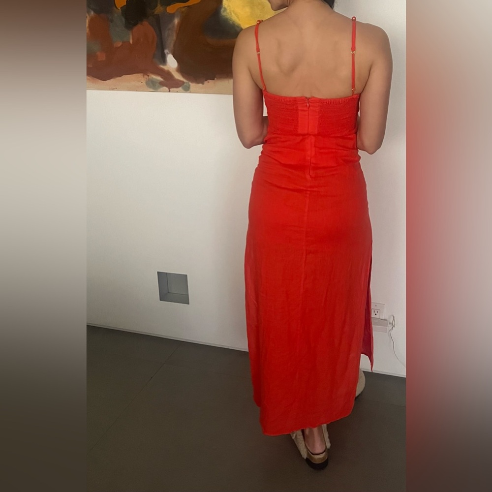Vix Solid Kate Linen-Blend Midi Dress - Picture 5 of 6